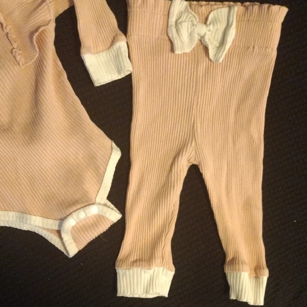 Pink Ribbed Baby Outfit Set​​ - Picture 5 of 5